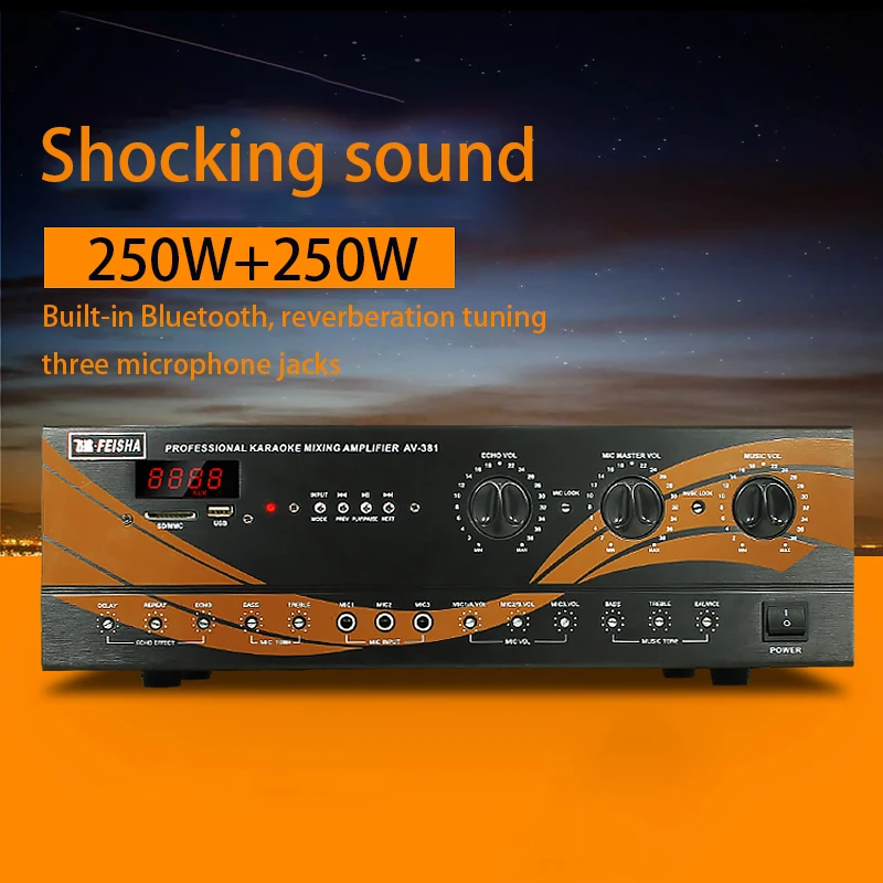 Card package preamplifier High Power Home Amplifier Karaoke Bluetooth