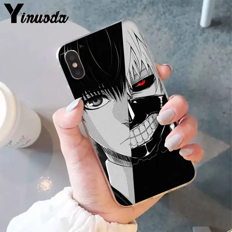 A10 Yinuoda Tokyo Ghouls аниме умный чехол черный мягкий чехол для телефона для iPhone8 7 6 6S Plus X XS MAX 5 5S SE XR 11 11pro 11promax - Цвет: A10