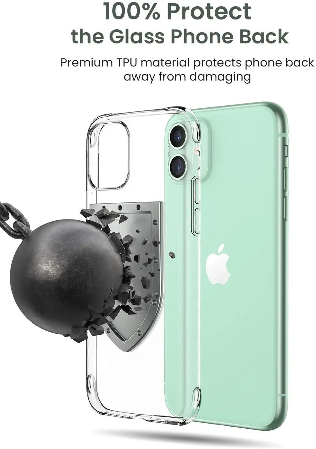 Arvin HD Clear Case for iPhone 11 Pro Max Case 9H Tempered Glass Soft Edges Shockproof 2