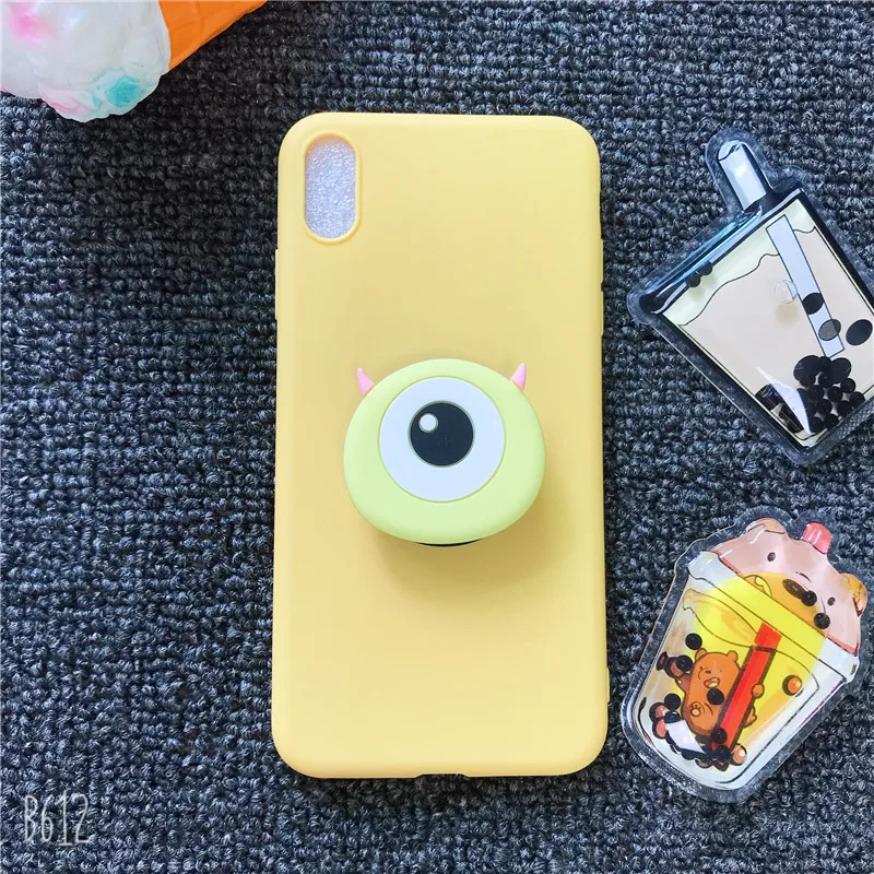 yellow Mike С цветочным принтом и героями мультфильмов Минни гибкий держатель Подставка для телефона чехол для Samsung Galaxy A3 A9 A5 A6 плюс A7 Мягкий силиконовый чехол - Цвет: yellow Mike
