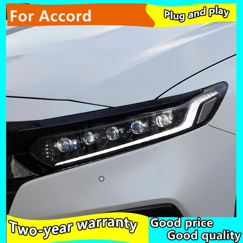 Автомобильный Стайлинг светодиодный светодиодная фара для Honda Accord 10 2018 2019