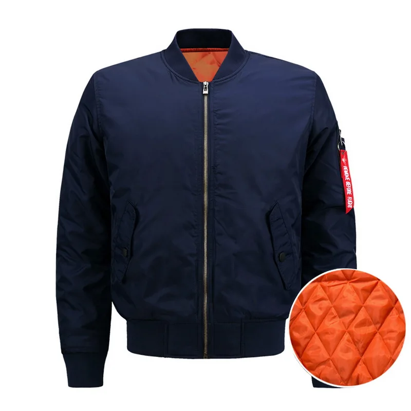 

SHUJIN Men Winter Jacket Fashion Fall Zipper Closure Baseball MA-1 Short Bomber Jacket Warm Men Coat Casual Clothes Outwear