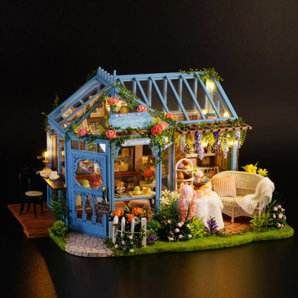 1:24 Scale DIY Dollhouse Wooden Miniature Patio Kit Mini Room Creative Gifts for Women and Girls