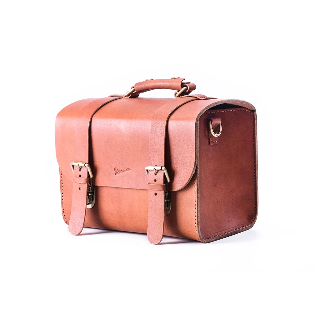 Классическая кожаная сумка для переноски, натуральная кожа, Воловья кожа, хорошо садится на передние стойки, задняя верхняя коробка, сумка для хранения багажа, сумка для Vespa