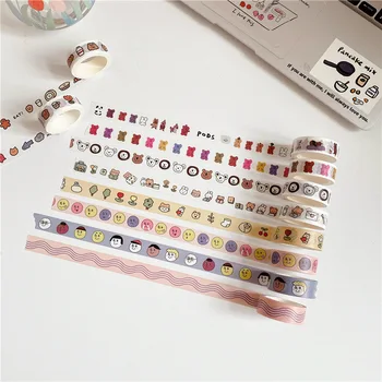 

Cartoon Cute Decorative Tapes 5m Hand Account Creative Masking Tape Sealing Sticker Korean Simple Series Stationery Washi Tape