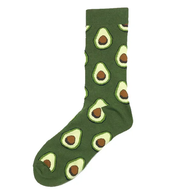 Unisex Fashion Art Men Sock 3D Print Fruit Happy Socks Avocado Apple Cherry Crew Men Funny Meias Cotton Harajuku Soft Socks 1