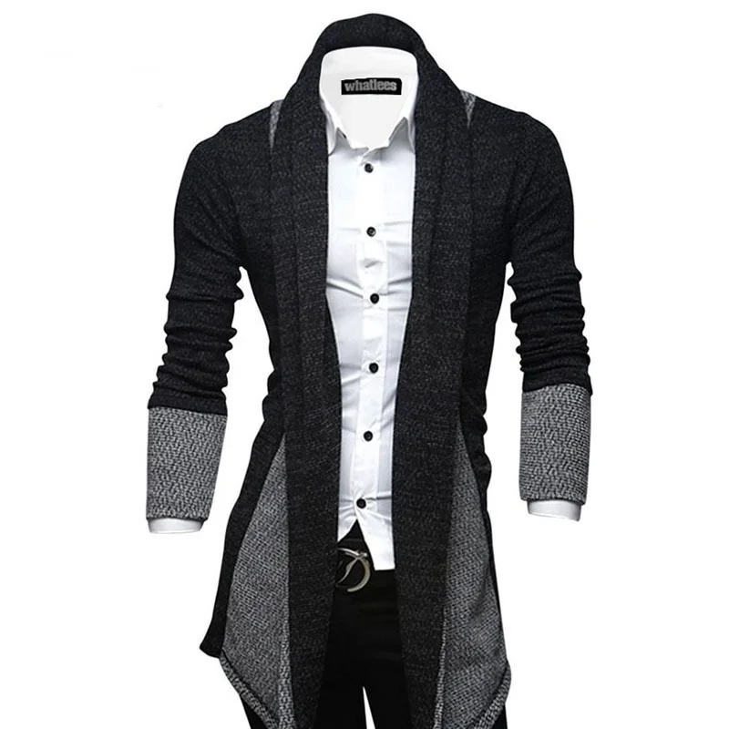 

New Arrival Men Patchwork Sweaters Fashion Design Korean Style Long Sleeve Male Cardigan Sweater Slim Fit Casual Sweater KK3133