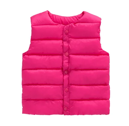 Waiwaibear, новые зимние пальто для малышей пуховое хлопковое пальто, куртка детская одежда для малышей пуховая куртка с капюшоном для маленьких мальчиков и девочек - Цвет: Pink Vest