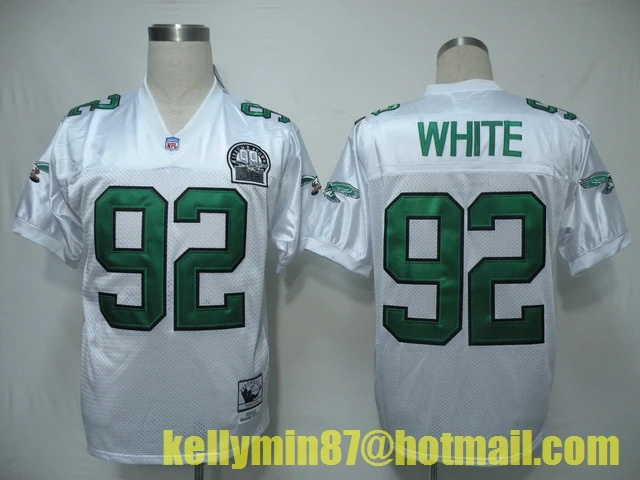 Stitiched, Philadelphia s, Reggie White, Randall Cunningham, Jerome коричневый, Joyner Green, возврат для мужчин Джерси - Цвет: Цвет: желтый