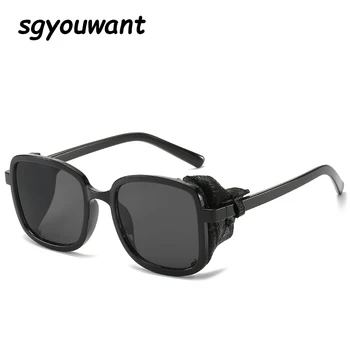 

Sgyouwant 2020 New Fashion Square Sunglasses Men Punk Frame Sun Glasses Google Steampunk Driving Eyewear Women UV400