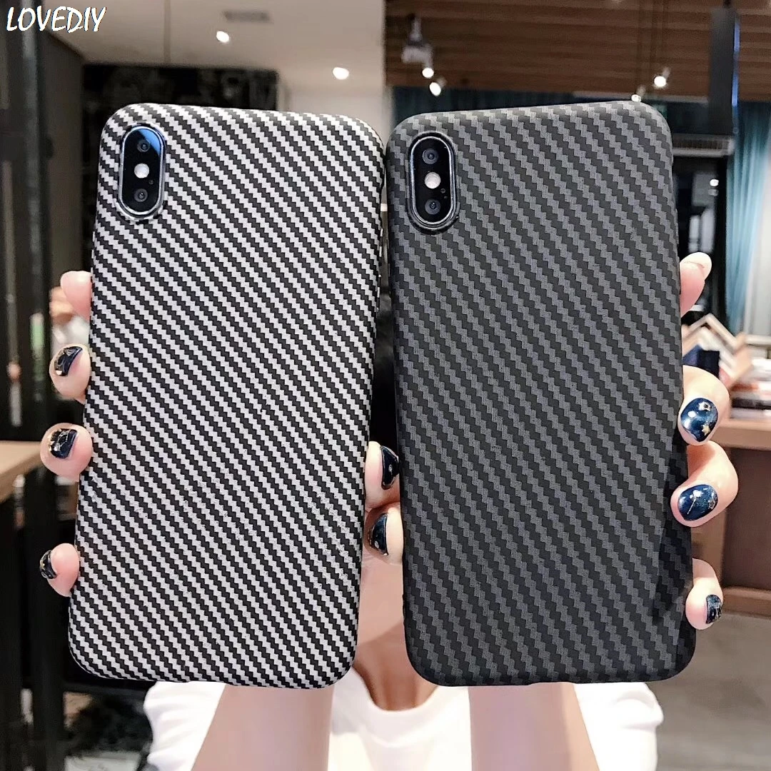 

Carbon fiber rubber leather case cover for apple iphone 7 8 6 6s plus X Xr XSMax simple soft tpu coque for iPhone 11 Pro Max