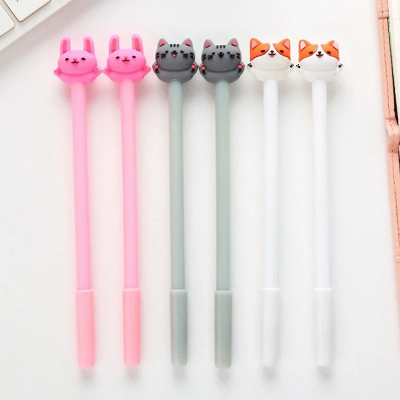 

New Cartoon Animal Cat Pet Student Gel Pen Neutral Signature Pen Kawaii Stationery Writing Pens Material Office School Supplies