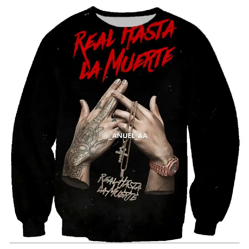 rock singer anuel aa men jacket sweatshirts 3d print casual