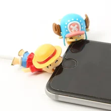 1Pc kreatywny One Piece Luffy Protector USB ładowarka linia danych przewód zasilający pokrywa ochronna oplot na kable na telefon prezent rysunek zabawki