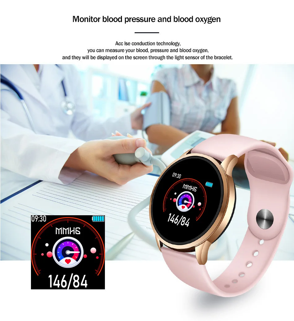 LIGE Fitness Tracker IP67 Waterproof Smart Bracelet Screen heart rate Monitor Pedometer Smart Wristband Sport smart watch Women