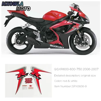 

red color For -GSXR600-750 K6 06-07years Motorcycle Whole Vehicle Full Kit Sticker High Quality MOTO Styling
