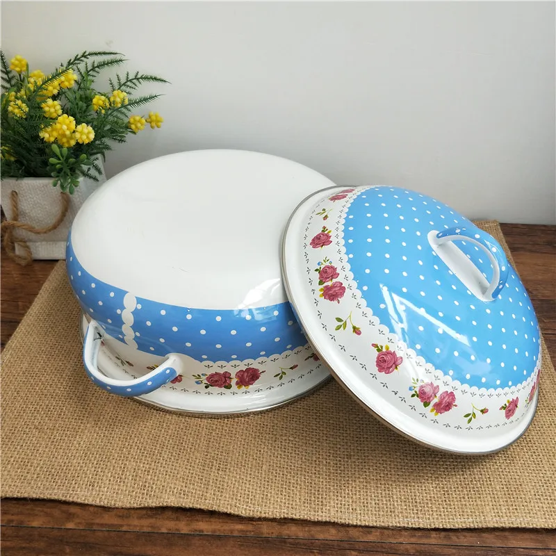 

free shipping 5POTS Cooking Tool Sets Casseroles set 1-4Litre Kitchen Utensil 16/18/20/22/24cm Ceram Enamel Pots