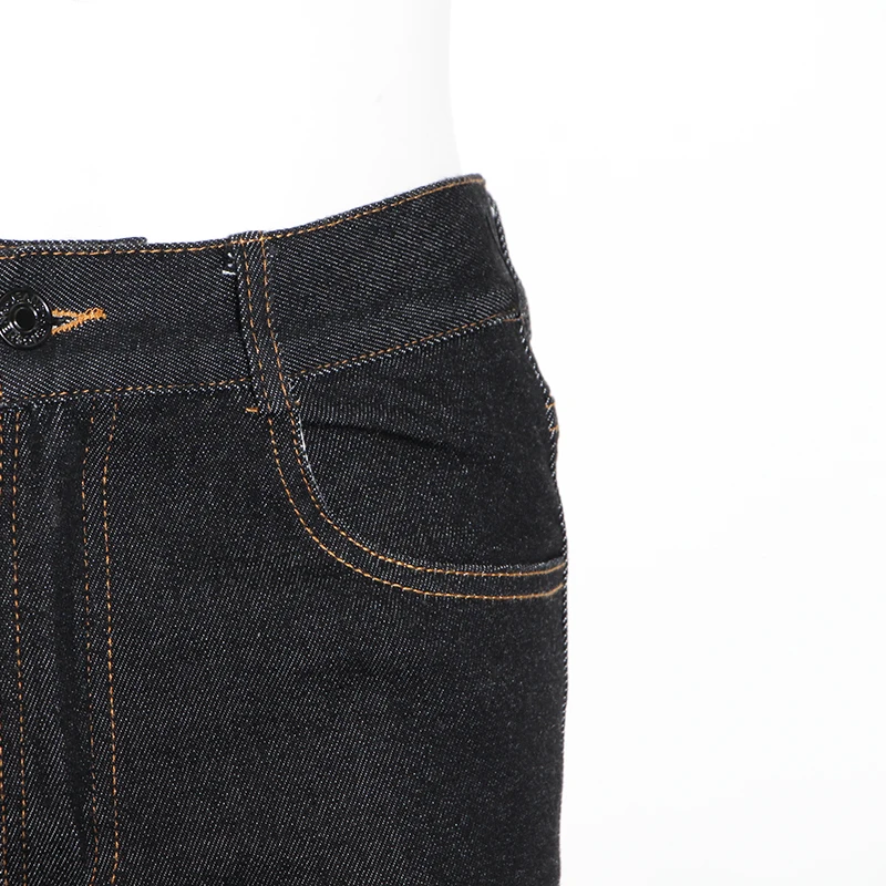 TWOTWINSTYLE Irregular Hollow Out Denim Pants For Women High Waist Pocket Knee Length Pants Female 2020 Summer Fashion New