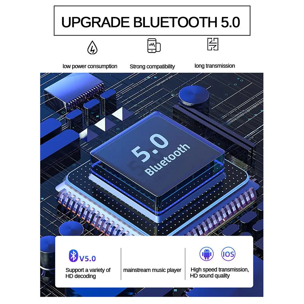5D беспроводные Bluetooth наушники 5,0 с сенсорным управлением TWS Bluetooth наушники водонепроницаемые 9D стерео музыкальные наушники для домашнего спорта 300 мАч