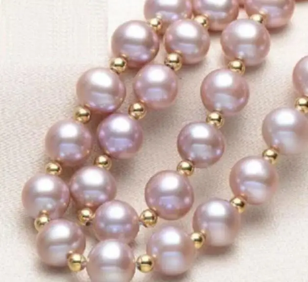 

18 INCH 8-9MM NATURAL SOUTH SEA PURPLE PEARL NECKLACE 14k GOLD CLASP