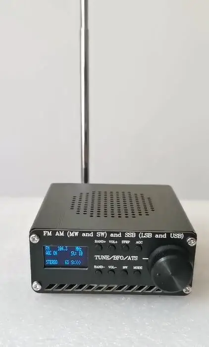 Assembled SI4732 All Band Radio Receiver FM AM (MW & SW) SSB (LSB & USB)  with lithium battery + Antenna + Speaker + Case