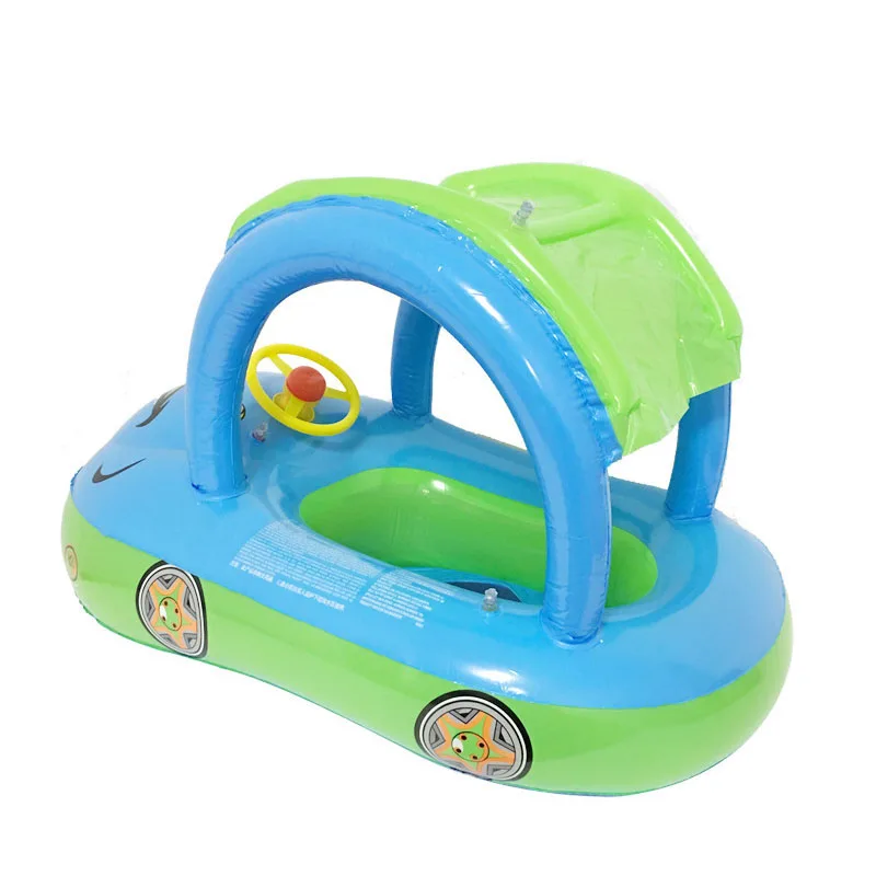 Inflatable Baby Toddler Float Seat Boat Tube Ring Car Sun shade Water Swim Swimming Pool Cartoon Portable Seats ENA88