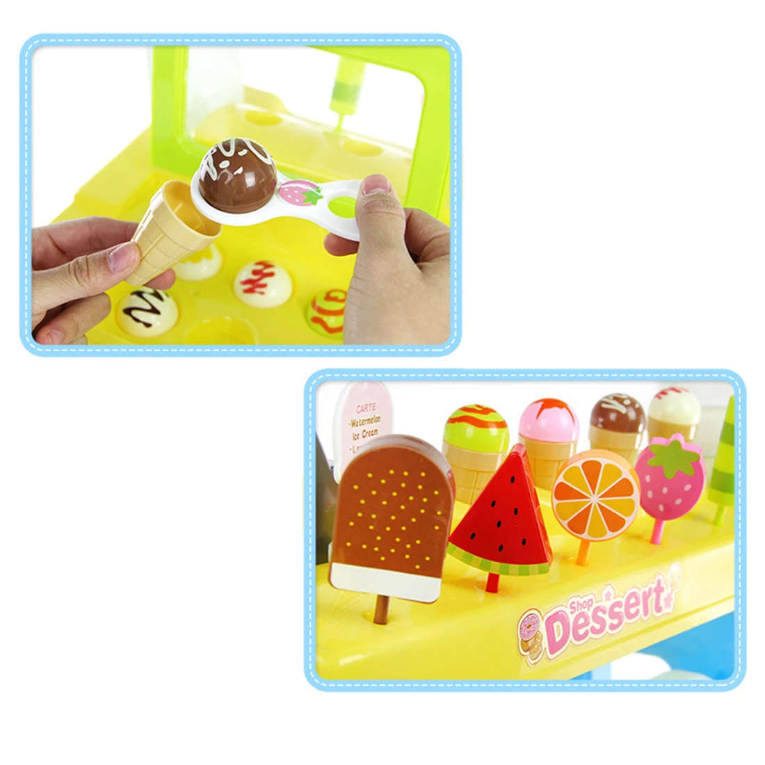 47 шт./компл. Дети моделирование супер Рынок Playset мульти-функциональный Рынок стойло кассовый аппарат игрушка в подарок на день рождения-розовый/желтый