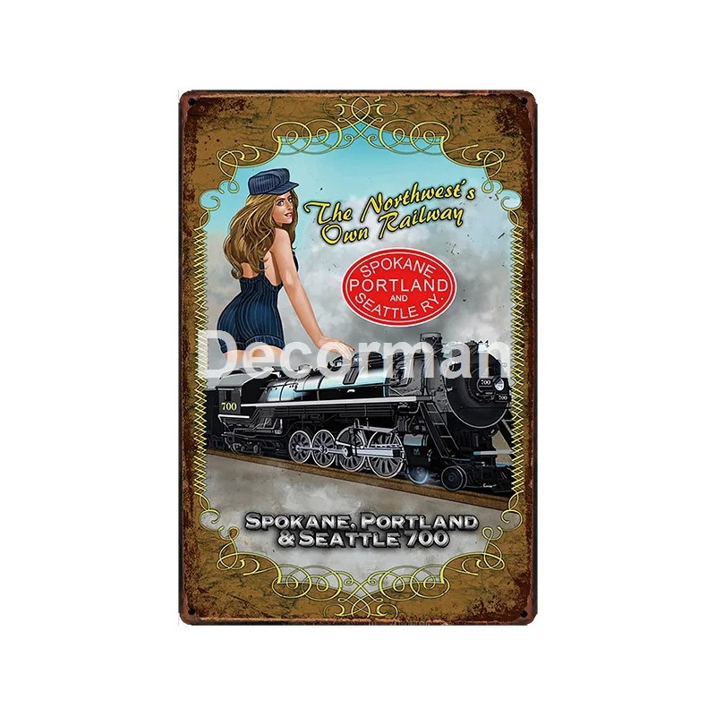 [DecorMan] главный поезд PIn up сексуальный оловянный знак на заказ настенные картины Бар Паб Декор LT-2028 - Цвет: GLC-11864