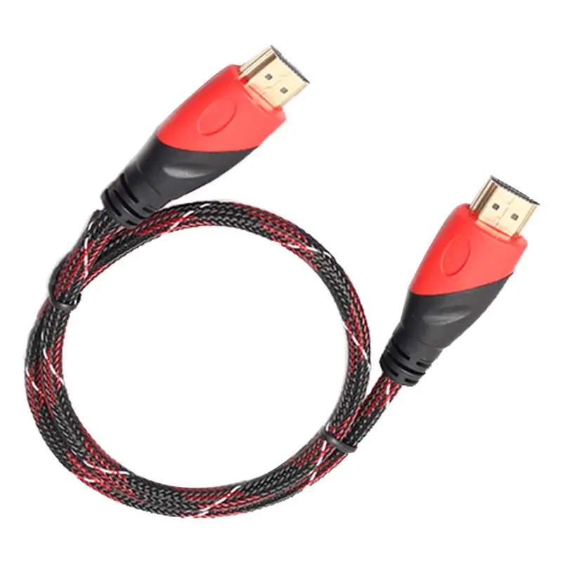 Позолоченный hdmi кабель видеокабель HD аудио hdmi кабель двухцветный режим красный и черный сеть 0,5 м