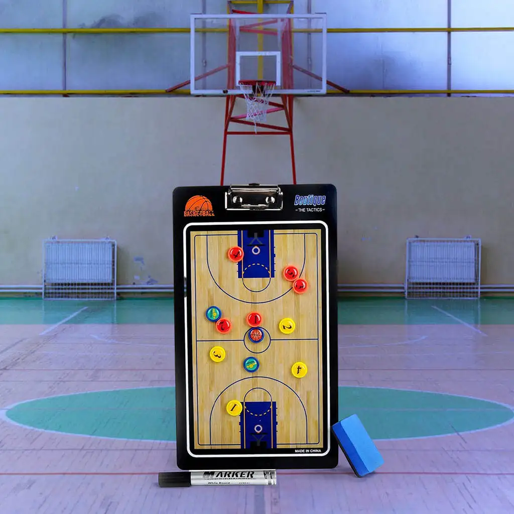 

Double Sided Basketball Tactic Board Strategy Board with Marker Pen Erase Accessories Tactic Tool