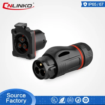 

CNLINKO M24 PBT Plastic 3Pin 25A Blind operation Type Waterproof IP67 Soldering Outdoor Connector Quick push pull lock