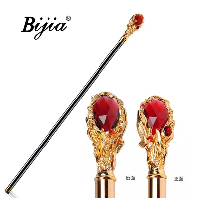 Gold ruby BIJIA джентльмен трость domineering ручка в виде животного скипетр креативный подарок civilized трость - Цвет: Gold ruby
