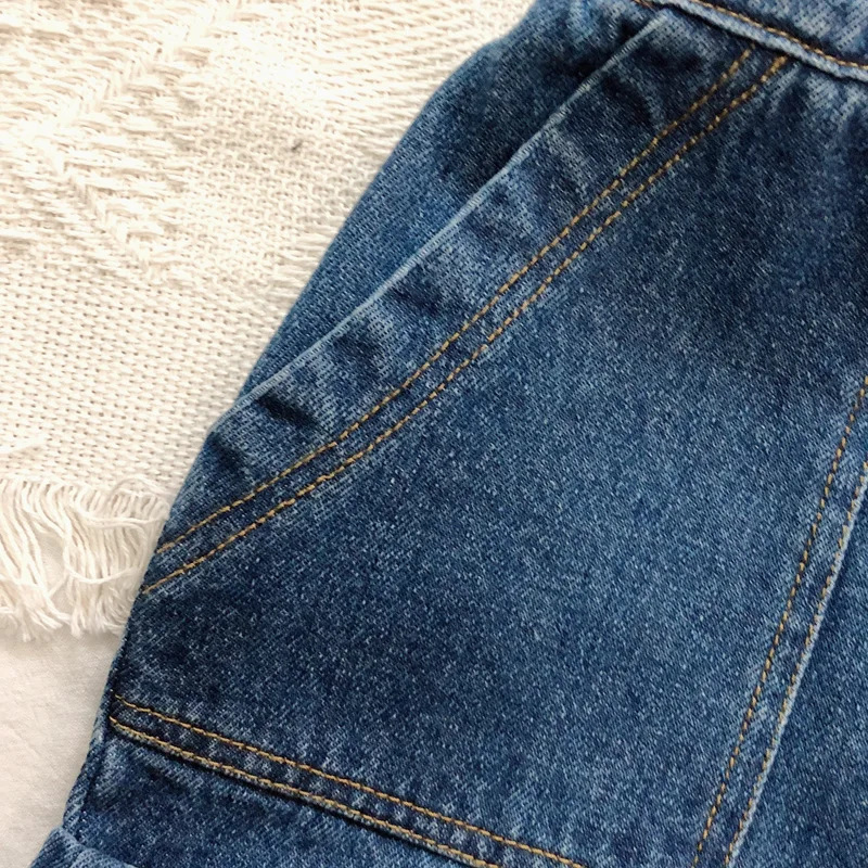 Summer New Style Korean-style Children‘s Jeans Men And Women Children Cotton Denim Short Baby Fashion Cowboy Pants