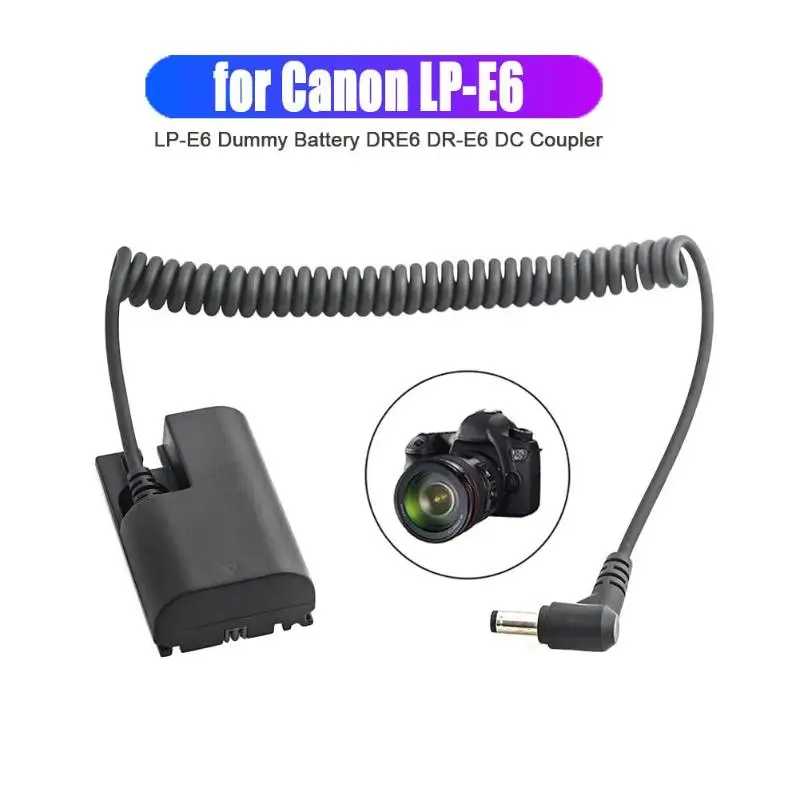 7,2 V-8,4 V DC муфта LP-E6 поддельные батареи спиральный кабель для Canon EOS 5D Mark IV III II полное декодирование