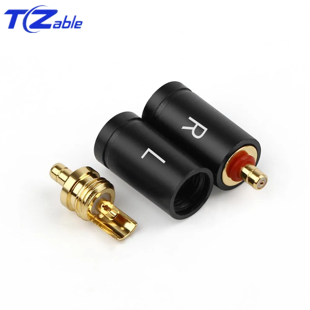 1 Pair DIY Earphone Pin Plug Copper Audio Jack Adapter For Headphones For UE Live UE6 Pro SUPERBAX IPX Black Silver Gold Plated