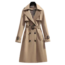 S-4xl nova primavera inglaterra estilo feminino blusão solto médio e longo elegante cinto casaco feminino casual longo trench coats mujer