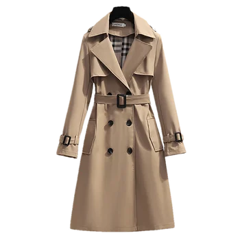 Women Windbreaker Elegant Belt Coat