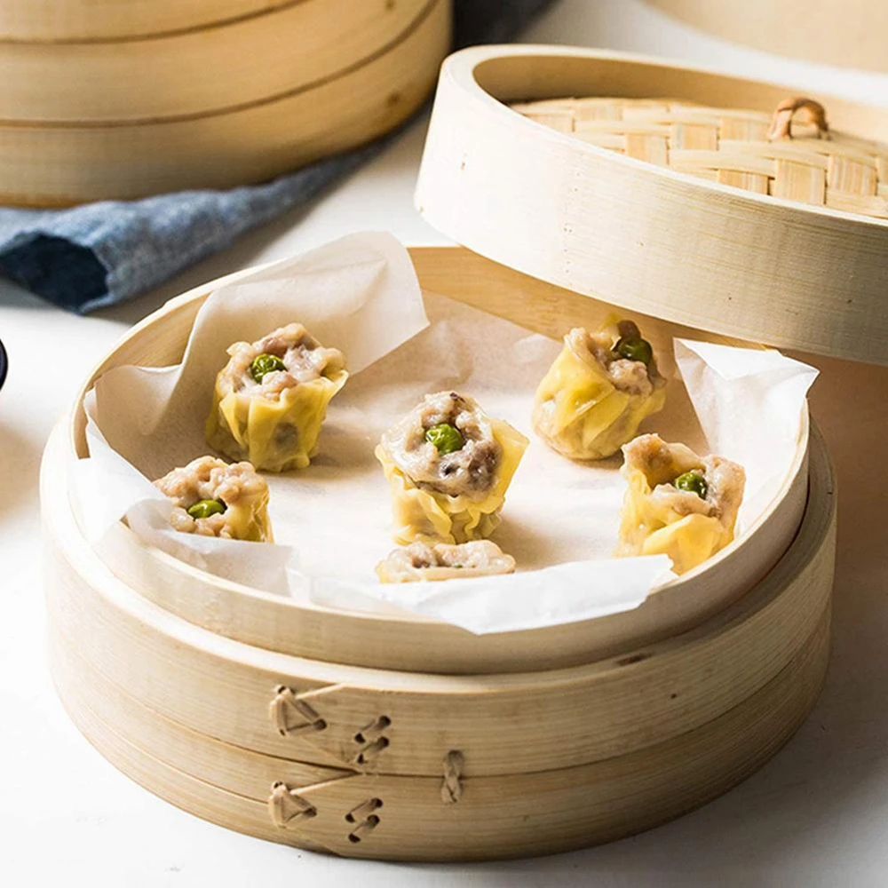 Chinese Bamboo Steamer Cooker 18 27cm    Dimsum Dumplings 