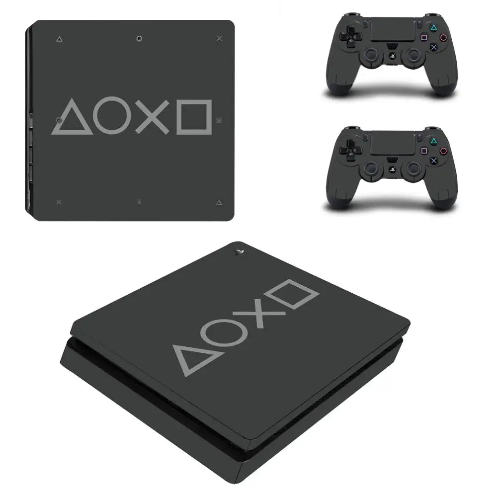 Чистый белый цвет полное покрытие PS4 тонкая наклейка s Play station 4 кожа Наклейка для playstation 4 PS4 тонкая консоль и контроллер скины - Цвет: P4SQB0365