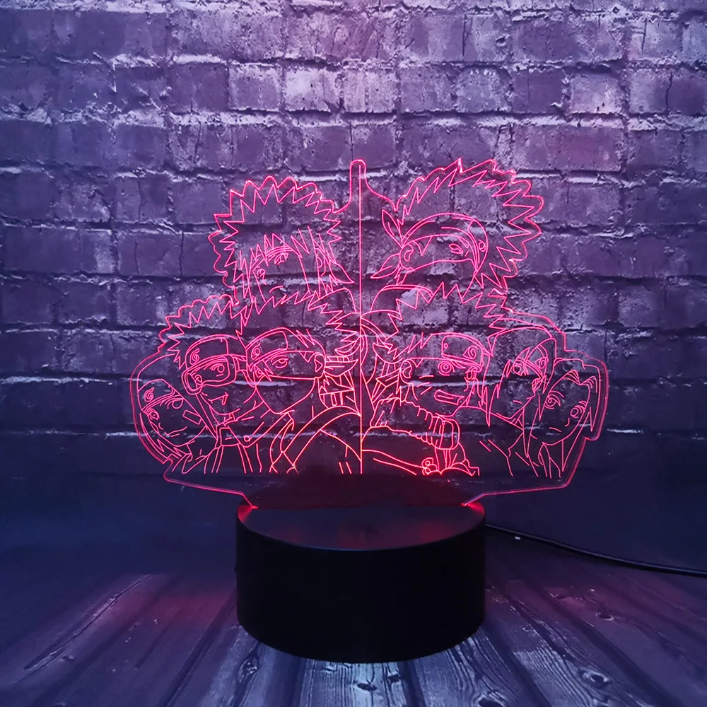 Светодиодсветодиодный 3d фигурка Лава удзумаки Наруто японская аниме Какаси и