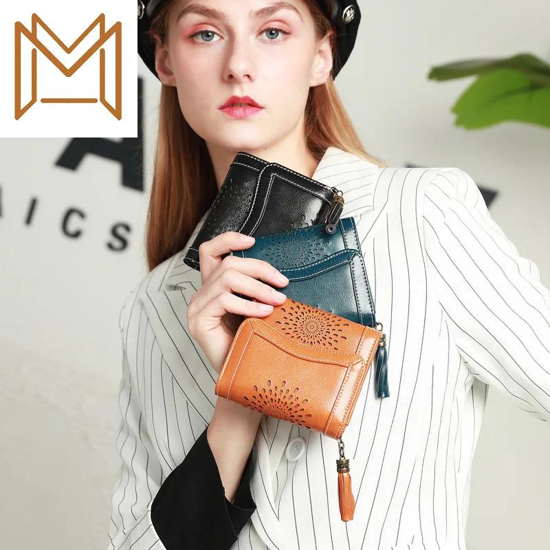 

Genuine Leather Hand Package 2019 Wallet Woman Small Package Short Leather Bag Wallet