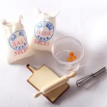 Moule à sac de sel et farine pour maison de poupée, modèle de rouleau batteur d'œufs, jouet de décoration, simulation de jeu de cuisine, 1/6 1/12