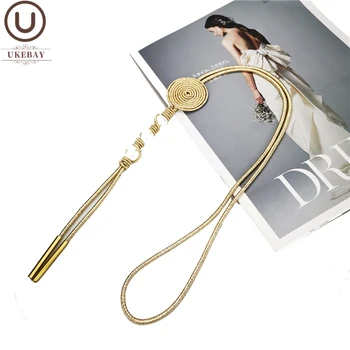 

UKEBAY New Arrival Pearl Necklace Gold Jewelry Women Long Pendant Necklaces 4 Colors Tassel Necklace Luxury Clothes Accessories