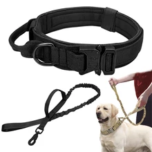 

Duarable Tactical Dog Collar Leash Nylon Adjustable Military Large German Shepherd Dog Outdoor Walking Training Pet Accessories