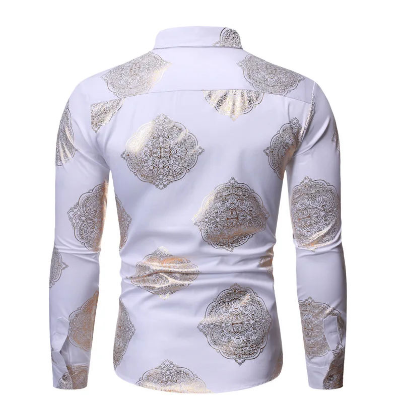 Модная черная рубашка барокко для мужчин Camisa Masculina, брендовая приталенная Мужская рубашка с длинным рукавом, деловые повседневные рубашки для мужчин