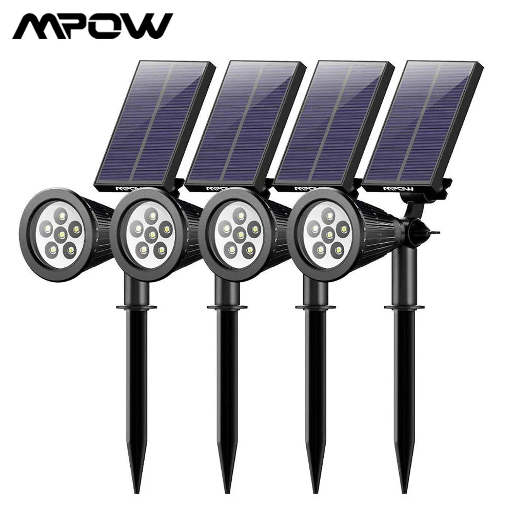4 Упак. MPOW 6 LED Солнечный свет сад перезаряжаемый Ландшафтный прожектор 180 угловая