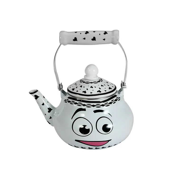 

1.5L-2.5L enamel cup chaleira Cute expression kettle enameled gas kettle enamel coffee pot household kettle