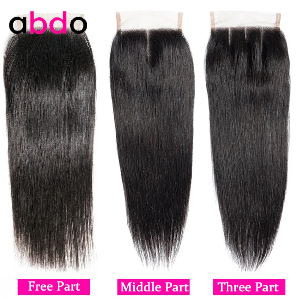 Abdo бразильские прямые волосы для наращивания бесплатно/средний/три части кружева закрытие натуральный цвет человеческих волос не Реми