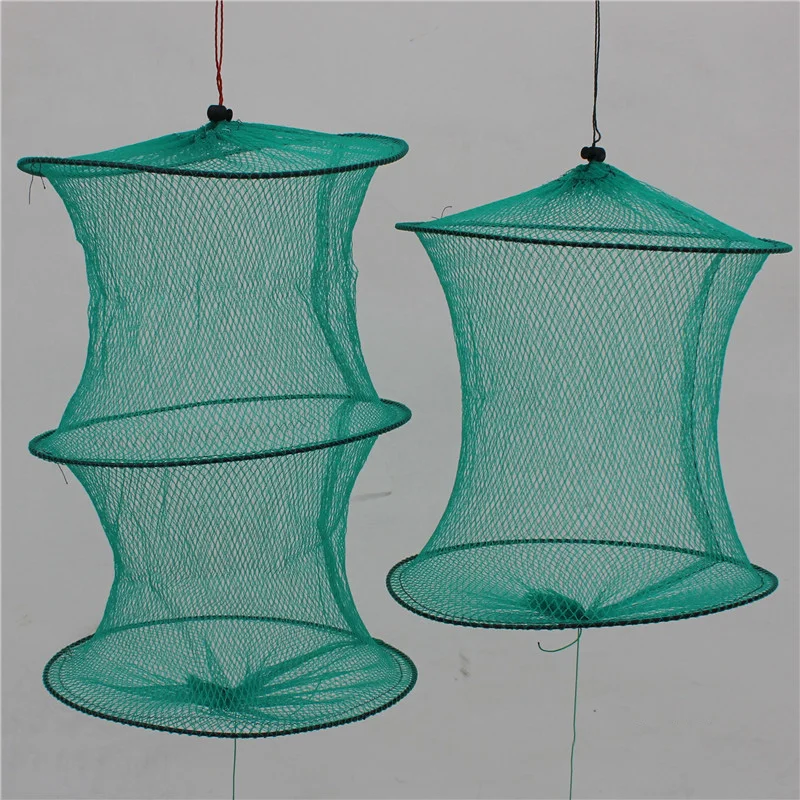 

Fishing Bait Trap Crab Net Crawdad Shrimp Cast Cage Fish Minow Foldable W/ Laps