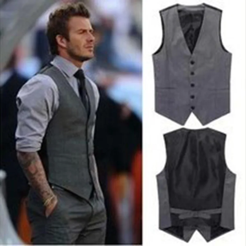 Модная мужская одежда EBay Beckham Стиль Знаменитостей жилет Англия приталенный Beckham 7XL